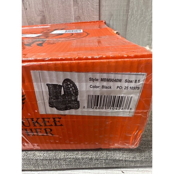 Milwaukee Leather Mens Black Biker Boots 8.5 EEEE Wide Genuine Leather - Picture 10 of 10